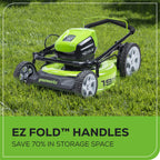 40V 19" Cordless Battery Push Lawn Mower: 5.0 Ah Battery and Charger, LM1934