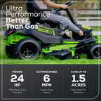 RENEWED 60V 42" Cordless Battery CrossoverT Riding Lawn Mower, (4) 8.0 Ah Batteries and (2) Dual-Port Turbo Chargers, CRT4262