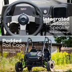 80V All-Terrain 2-Seat Electric Youth Go-Kart: (2) 8Ah Batteries and Dual-Port Charger
