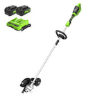 48V (24V x 2) 8" Brushless Cordless Edger: (2) 4.0 Ah USB Batteries and (1) 4A Dual-Port Charger