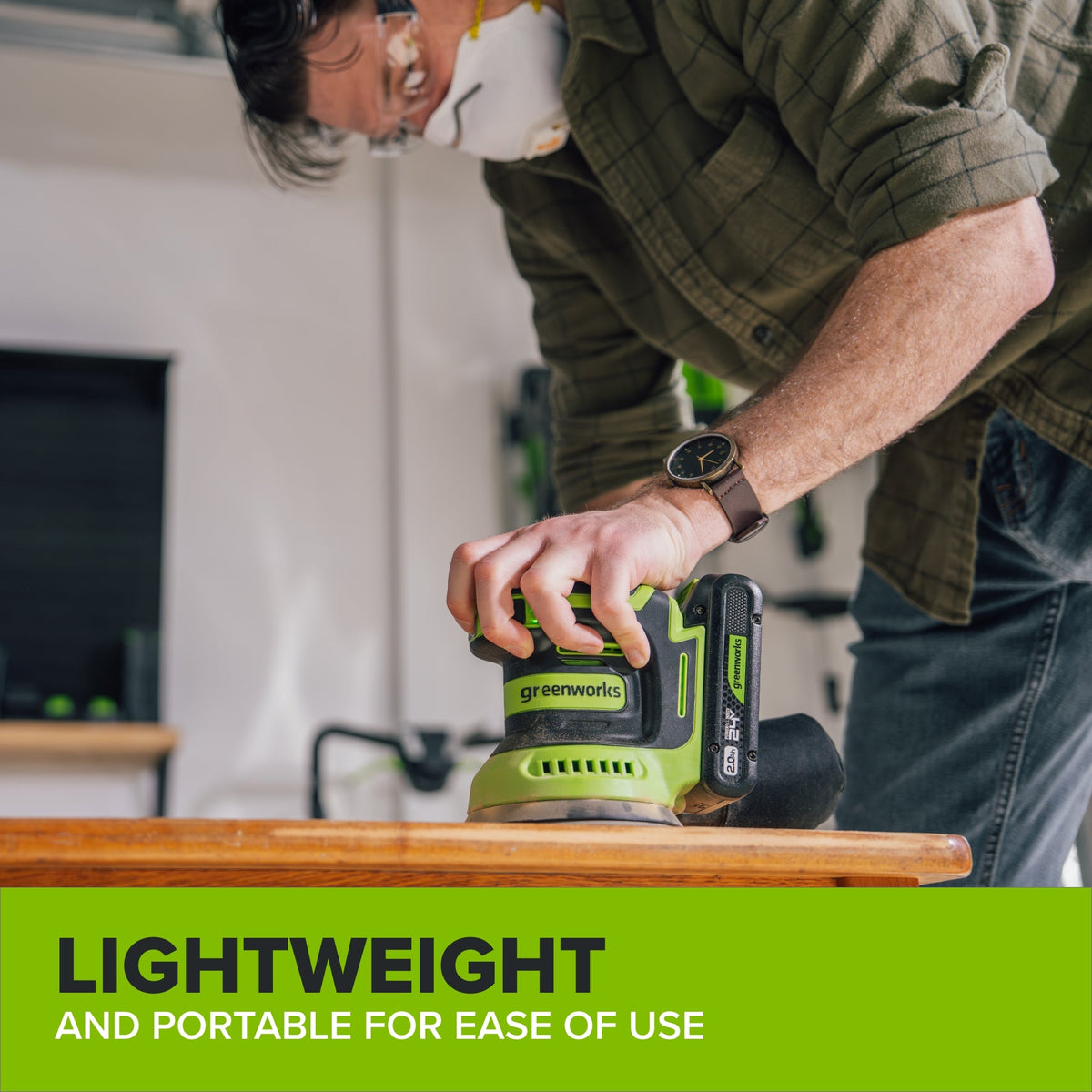 24V PowerAll Orbital Sander, Tool Only, with (3) Pieces of 80 Grit Sanding Paper