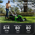 80V 21" Cordless Battery 4-in-1 Self-Propelled Lawn Mower, 8.0 Ah Battery and 6A Charger, LM2108S