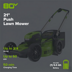 OPEN BOX 80V 21" Cordless Battery 4-in-1 Push Lawn Mower & 700CFM Blower Combo Kit w/ 5.0Ah Battery & 6A Charger
