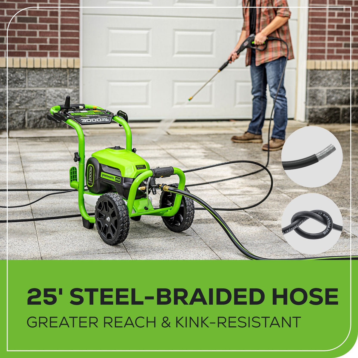 OPEN BOX 3000 PSI 2.0 GPM Cold Water Electric Pressure Washer Combo Kit, Short Gun, Mitts and 15" Surface Cleaner