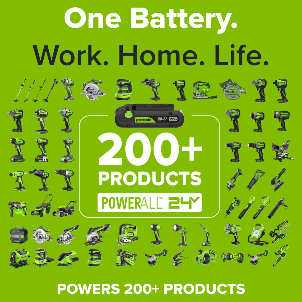 24V PowerAll 60 ft-lb 3/8" Extended Reach Ratchet Wrench, with 2.0 Ah Battery, 30W Charger, and 3' Cable