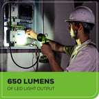 24V Cordless Battery 2-in-1 Work Light: 2.0 Ah Battery and Charger