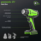 24V Cordless Battery Heat Gun: 4.0 Ah Battery and Charger