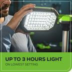 24V Cordless Battery Standing Light Kit: 2.0 Ah Battery and Charger