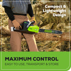 80V 18" Cordless Battery Chainsaw: 2.0 Ah Battery and Charger