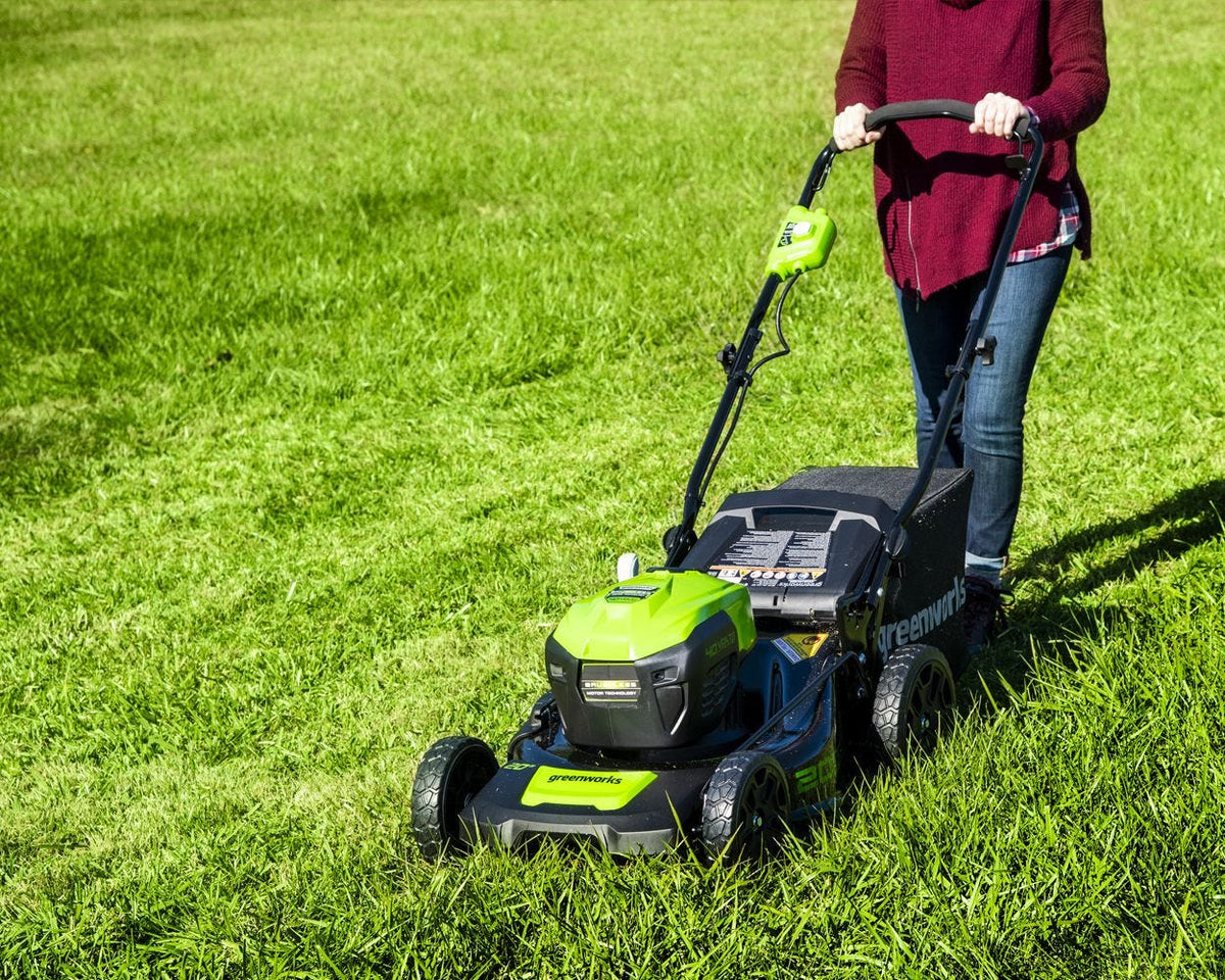 40V 20" Cordless Battery Push Lawn Mower 3PC Combo Kit, (1) 5.0Ah Battery: (1) 2.0 Ah Battery and (2) Chargers