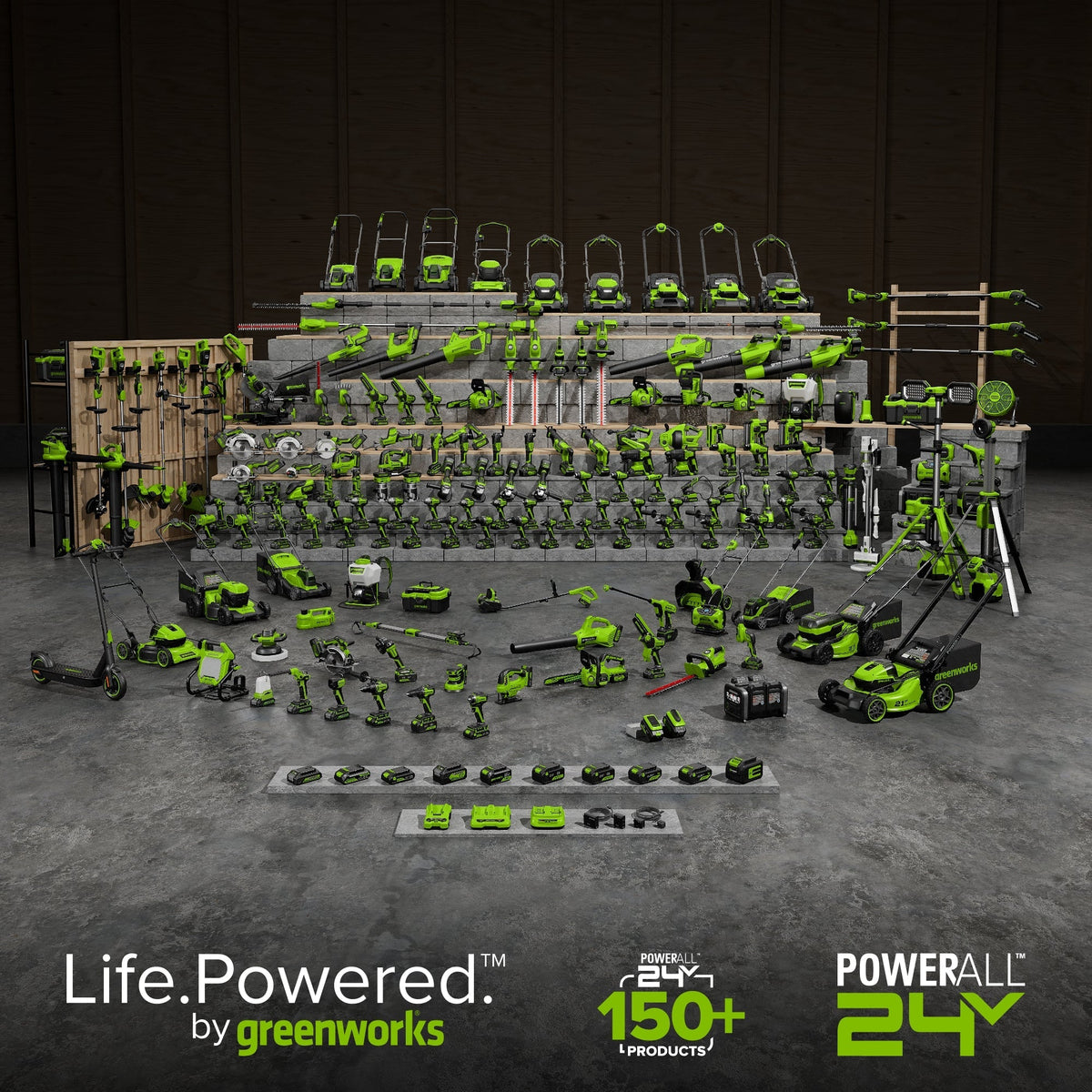 48V (24V x 2) 21" Cordless Battery Self-Propelled Lawn Mower w/ (4) 4.0Ah USB Batteries & (2) Dual Port Chargers, LM2102S