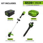 60V 13" Cordless Battery String Trimmer & 540 CFM Leaf Blower Combo Kit w/ 4.0Ah Battery & Charger