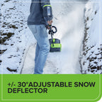 80V 12" Cordless Battery LED Snow Shovel, Directional Vanes (Tool Only)