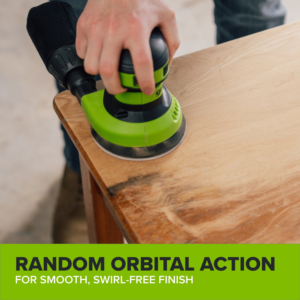 24V PowerAll Orbital Sander, Tool Only, with (3) Pieces of 80 Grit Sanding Paper