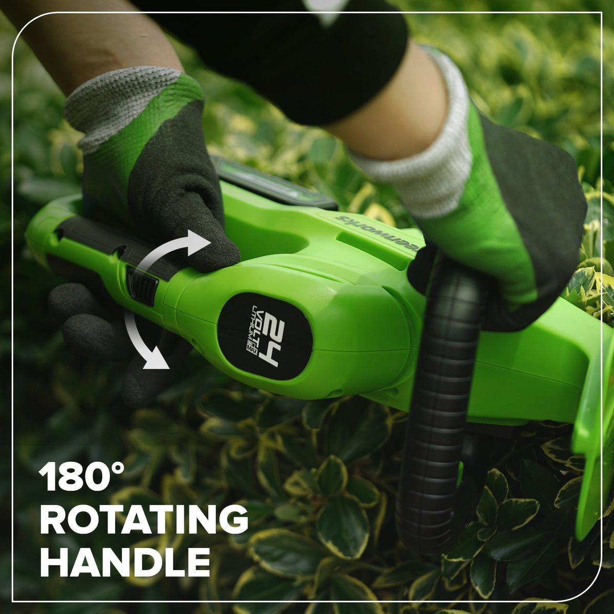 24V 22" Cordless Battery Hedge Trimmer 2800 SPM: 4.0 Ah USB Battery and Charger