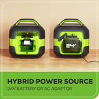 24V Cordless Battery Bluetooth Speaker: 2.0 Ah Battery and Charger
