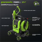 2200-PSI 1.2 GPM Four-Weel Electric Pressure Washer with 5 Nozzles & Detergent Tank