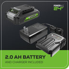 24V Cordless Battery Inflator: 2.0 Ah Battery and Charger