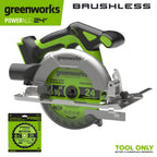 24V PowerAll 6-1/2" 5000RPM Circular Saw w/ 2PC Blades,Tool Only