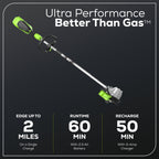 60V 8" Brushless Cordless Battery Edger: (1) 2.5 Ah Battery, (1) 3A Charger