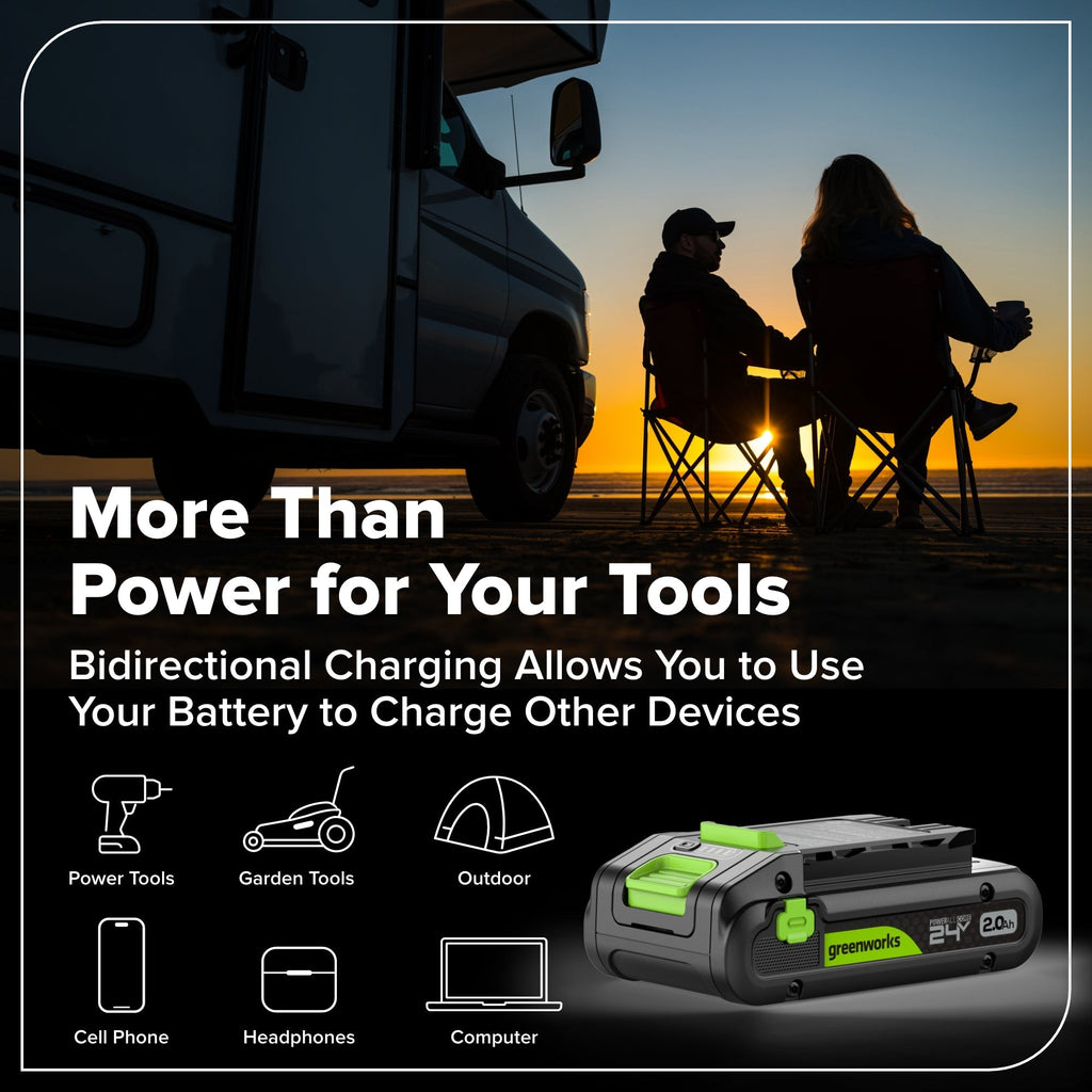 24V Cordless Battery 1/2" 400 in/lbs Drill Driver: 2.0 Ah USB-C Battery and 30W USB-C Fast Charger