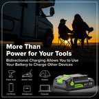 24V Cordless Battery 1/2" 400 in/lbs Drill Driver: 2.0 Ah USB-C Battery and 30W USB-C Fast Charger