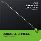 80V 20" Cordless Battery Pole Hedge and 10" Pole Saw Combo Kit: 2.0 Ah Battery and Rapid Charger