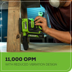 24V Cordless Battery Quarter Sheet Sander: 2.0 Ah Battery and Charger