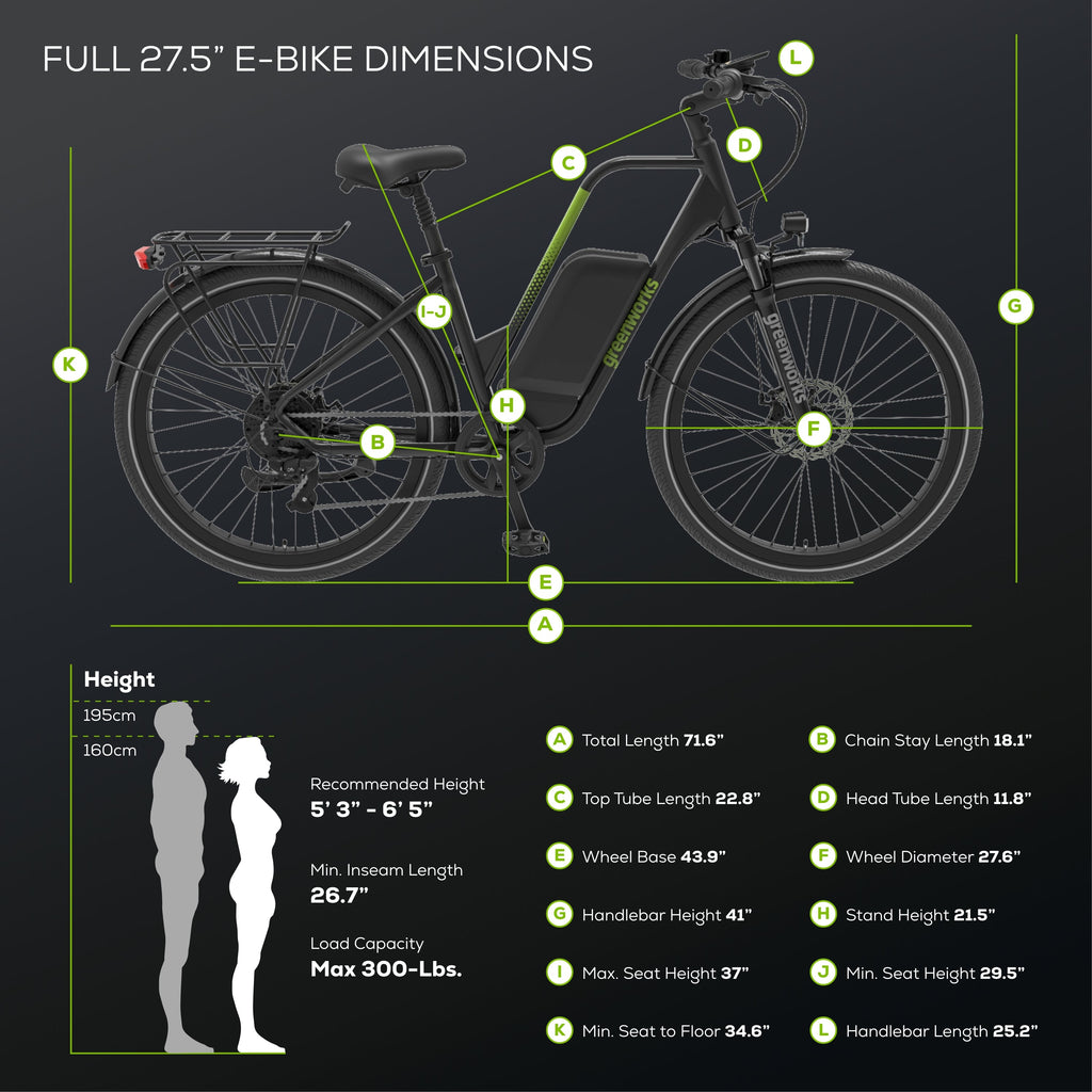 60V VENTURE Series 27.5" Electric Commuter Bike, 5Ah Battery and Charger