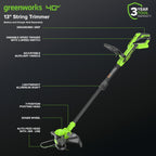40V 13" Cordless Battery String Trimmer / Edger, 20PC Blades (Tool Only)