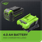 OPEN BOX 40V 16" Cordless Battery Brushless Push Lawn Mower: 4.0 Ah Battery and Charger, LM1624