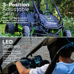 60V Gen 2 STEALTH Series All-Terrain 2-Seat Electric Youth Go-Kart: (2) 8Ah Batteries and Dual-Port Charger
