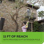 40V 8" Cordless Battery Pole Saw and Hedge Trimmer Attachment: 2.0 Ah Battery and Charger