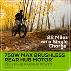 80V VENTURE Series 26" Fat Tire Electric Mountain Bike, 4Ah Battery and Charger