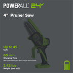 24V 4” Cordless Battery Brushless Pruner Saw (Tool Only)