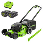 80V 22" Cordless Battery Dual Blade Self-Propelled Lawn Mower: (2) 4.0 Ah Batteries and Rapid Charger, LM2208S