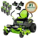 RENEWED 60V 42" Electric CrossoverZ Zero Turn Mower with (6) 8 Ah Batteries and (3) Dual-Port Turbo Chargers, CRZ4261