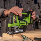 24V PowerAll Jigsaw with Blade, Dust Port Adapter, and Tube Adapter