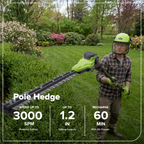 24V Brushless 8" Telescoping Pole Saw & 20" Pole Hedge Combo Kit: (1) 3.0 Ah Type-C Battery & 65W Charger with 3.3-Ft. Cable