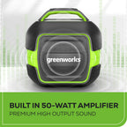 24V Cordless Battery Bluetooth Speaker: 2.0 Ah Battery and Charger