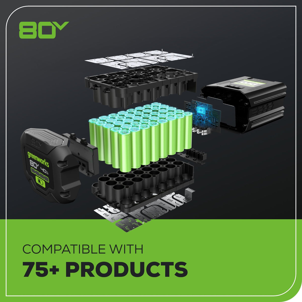 80V Cordless Battery 300 Watt Power Inverter (Tool Only)