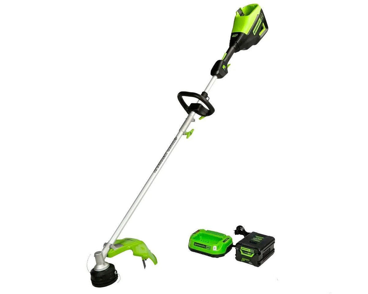 60V 16" Cordless Battery String Trimmer (Attachment Capable) and 5 Pcs Attachments Combo Kit: 4.0 Ah Battery and Charger
