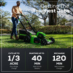 40V 21" Cordless Battery Self-Propelled Mower 3pc Combo Kit: 5.0 Ah Battery and Charger