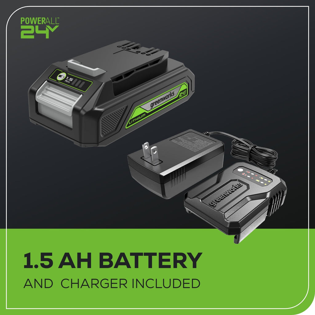 24V Shear Shrubber, 1.5Ah USB Battery and 0.5A Charger