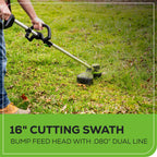 Pro 80V 16" Brushless String Trimmer & 500CFM Leaf Blower Combo w/ 2.0 Ah Battery & Charger