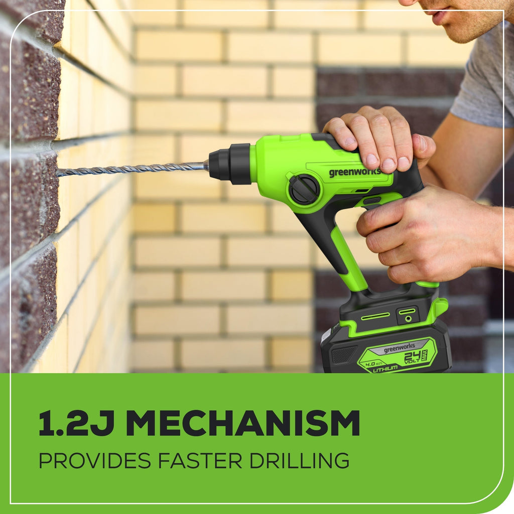 24V SDS 1.2J Brushless Rotary Hammer Drill w/ 4.0Ah Battery and Charger