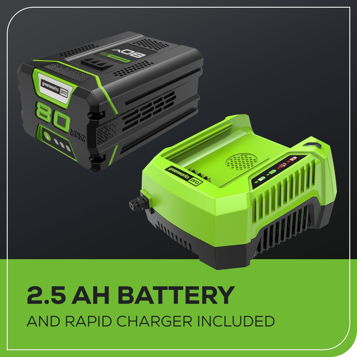 RENEWED 80V 730 CFM Cordless Battery Leaf Blower: 2.5 Ah Battery and Rapid Charger