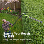 24V Brushless 8" Telescoping Pole Saw & 20" Pole Hedge Combo Kit: (1) 3.0 Ah Type-C Battery & 65W Charger with 3.3-Ft. Cable