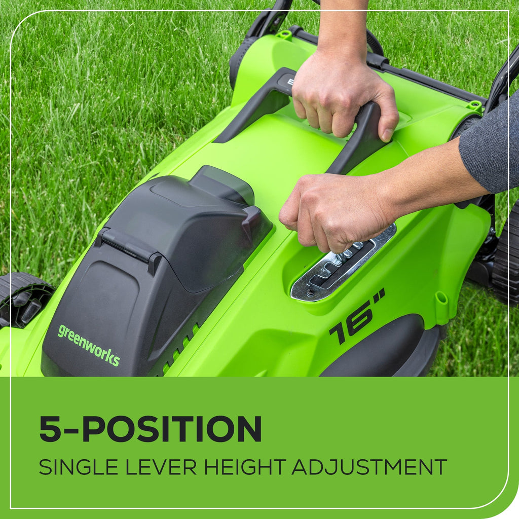 40V 16" Cordless Battery Brushless Push Lawn Mower and 350 CFM Blower Combo Kit: 4.0 Ah Battery and Charger