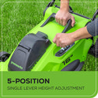 40V 16" Cordless Battery Brushless Push Lawn Mower and 350 CFM Blower Combo Kit: 4.0 Ah Battery and Charger
